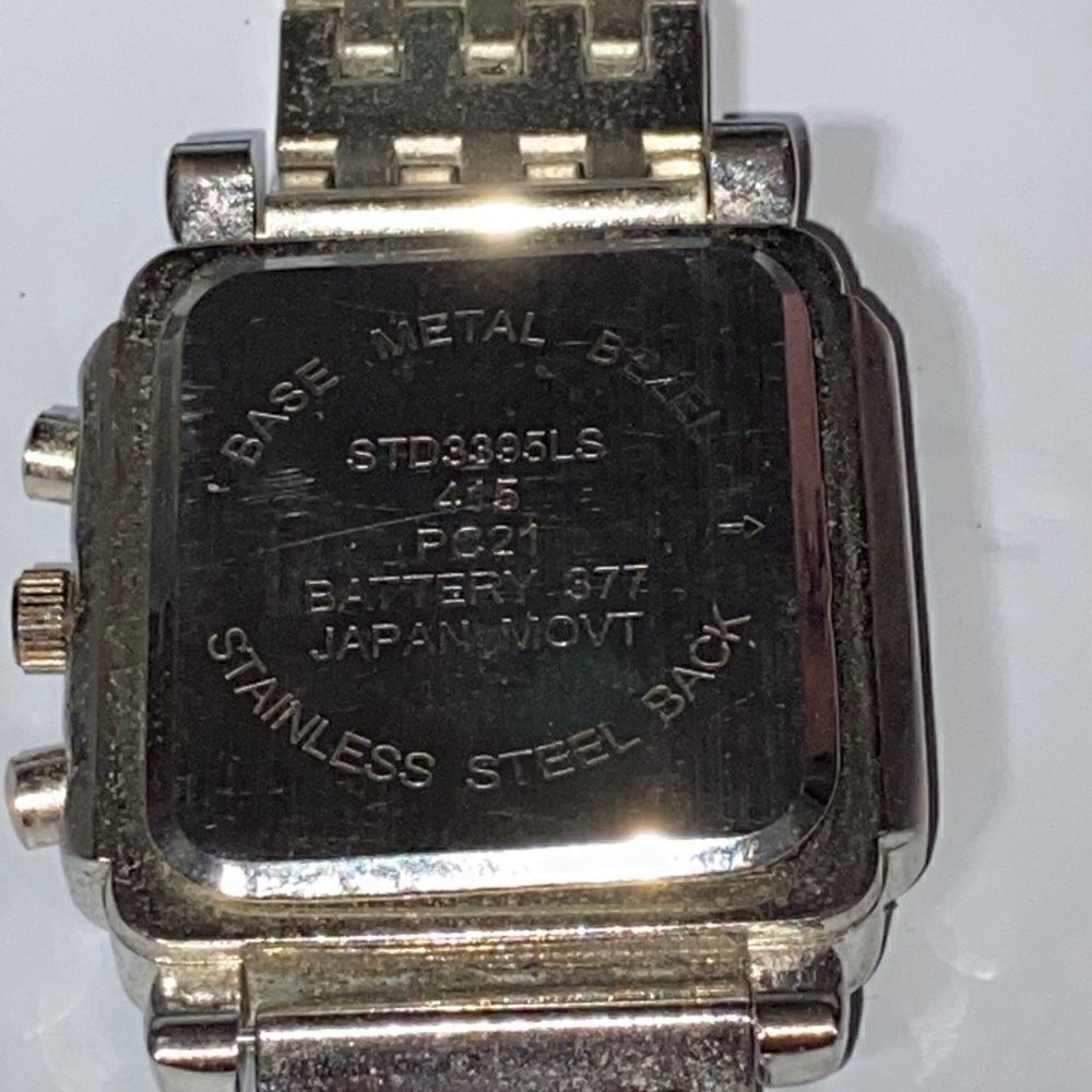 Studio Time Women's Silver Tone Rhinestone Bezel Chronograph Quartz Watch OS - Picture 6 of 10
